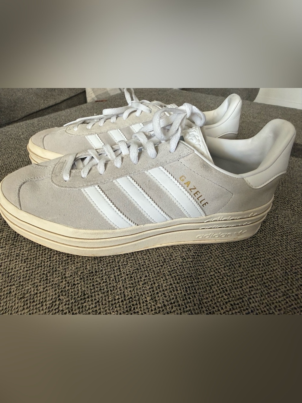 adidas Gazelle Women’s Suede Sneakers in Off-White and White